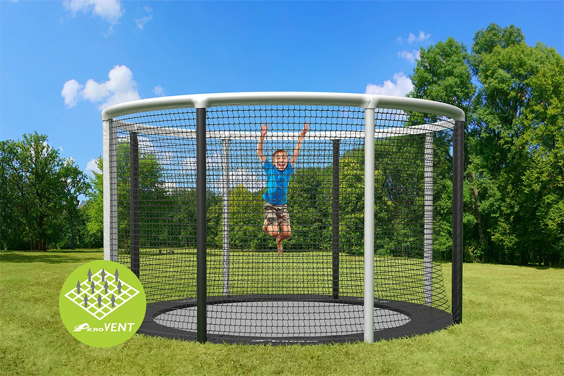 Akrobat Trampoline Flat-to-the-Ground 430cm 14ft Gallus Grijs 4 Akrobat Trampoline Flat-to-the-Ground 430cm 14ft Gallus Grijs - Afbeelding 2
