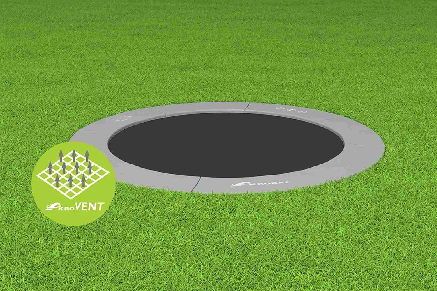 Akrobat Trampoline Flat-to-the-Ground 365 12ft Primus Antraciet 4 Akrobat Trampoline Flat-to-the-Ground 365 12ft Primus Antraciet - Afbeelding 2