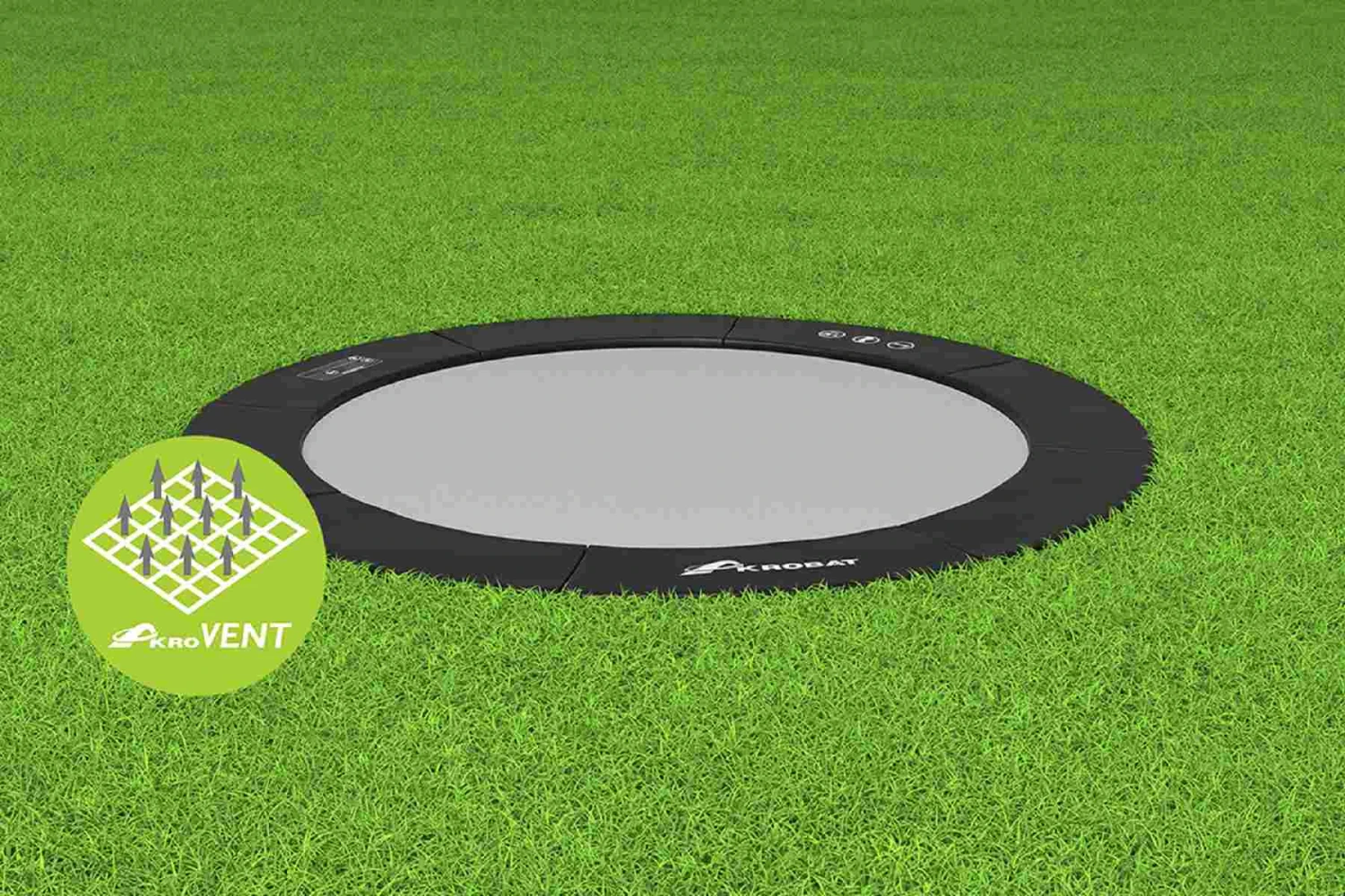 Akrobat Trampoline Flat-to-the-Ground 430 14ft Primus Premium Black 4 Akrobat Trampoline Flat-to-the-Ground 430 14ft Primus Premium Black - Afbeelding 2