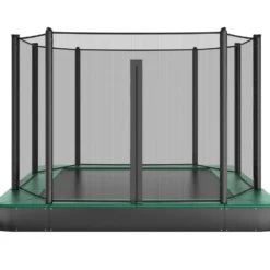 Akrobat Trampoline Flat-to-the-Ground 335×244 Orbit Groen Incl. Veiligheidsnet