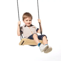 Geimpregneerd Houten Zitje (black-rope) Gevlochten Touw -Aanbiedingen Buiten Plezier Winkel Geimpregneerd grenen schommelzitje zwart touw 2