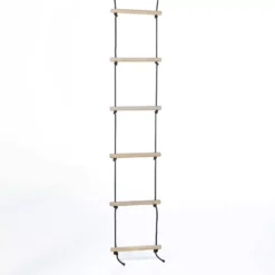 Touwladder 6 Sporten (black-rope) Gevlochten Touw