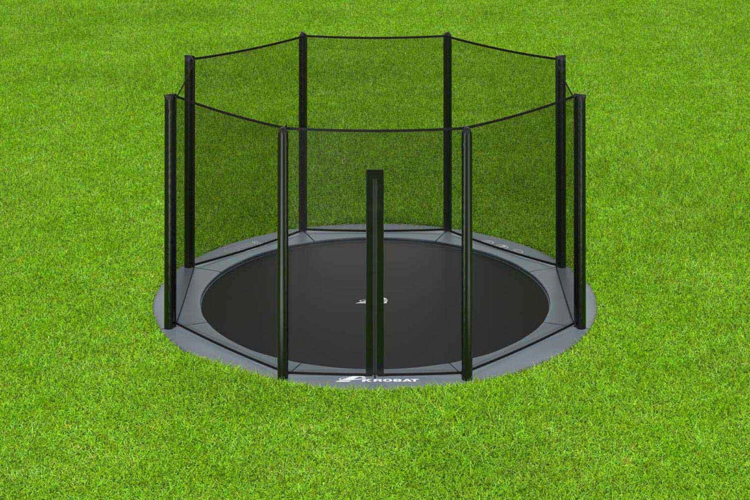 Akrobat Trampoline Flat-to-the-Ground 365 12ft Orbit Antraciet Incl. Veiligheidsnet 4 Akrobat Trampoline Flat-to-the-Ground 365 12ft Orbit Antraciet Incl. Veiligheidsnet - Afbeelding 2