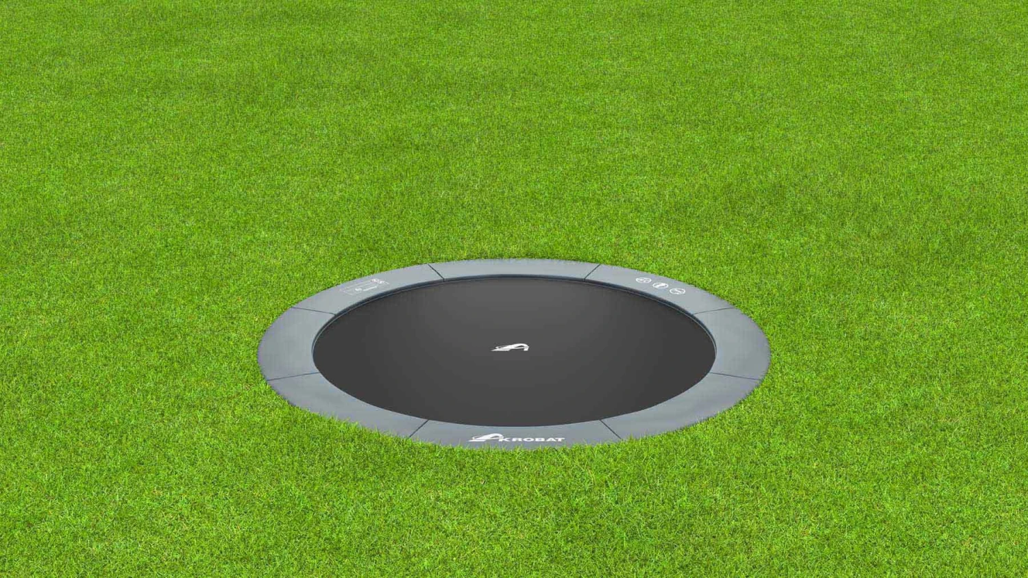 Akrobat Trampoline Flat-to-the-Ground 430 14ft Orbit Antraciet Zonder Veiligheidsnet 4 Akrobat Trampoline Flat-to-the-Ground 430 14ft Orbit Antraciet Zonder Veiligheidsnet - Afbeelding 2
