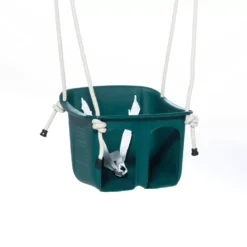 Babyschommel Peuterschommel Rigide Babyzitje (beige-rope) Groen