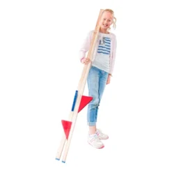 Stelten Houten Rood/Blauw -Aanbiedingen Buiten Plezier Winkel Stelten hout blank met gekleude voetsteunen