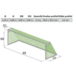 Aluminium Kanteldoel Favorit 120 Aluminium Voetbaldoel -Aanbiedingen Buiten Plezier Winkel afmetingen voetbaldoel calzio favorit 120