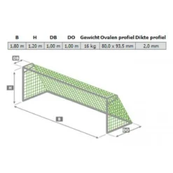 Aluminium Kanteldoel Favorit 180 Voetbaldoel -Aanbiedingen Buiten Plezier Winkel afmetingen voetbaldoel calzio favorit 180