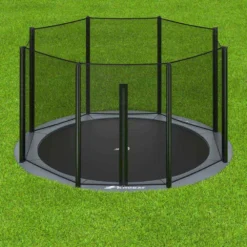 Akrobat Trampoline Flat-to-the-Ground 305 10ft Orbit Antraciet Incl. Veiligheidsnet -Aanbiedingen Buiten Plezier Winkel akrobat orbit flat rond antraciet met net 1
