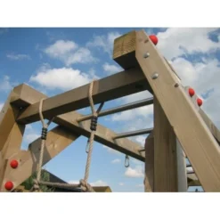 Apenbrugschommel 243 Cm. Met Klimmuur/klimnet -Aanbiedingen Buiten Plezier Winkel apenbrug schommel klimnet 1