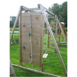 Apenbrugschommel 243 Cm. Met Klimmuur/klimnet -Aanbiedingen Buiten Plezier Winkel apenbrug schommel klimwand