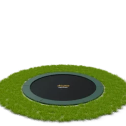 Avyna Trampoline FlatLevel Flatground ø 244 Cm 8 Ft Black-Edition In Kleur Groen -Aanbiedingen Buiten Plezier Winkel avyna flatlevel trampoline grijsgreyspeelactief.nl in gazon 5