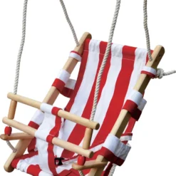 Houten Babyschommel Peuterschommel Rood-Wit
