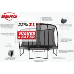 BERG Trampoline Inground Champion 430 Green + Safety Net DLX XL -Aanbiedingen Buiten Plezier Winkel berg champion trampoline 430cm deluxe xl grijs 4 1