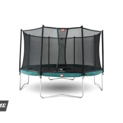 BERG Trampoline Regular Favorit 430 Green + Safety Net Comfort -Aanbiedingen Buiten Plezier Winkel berg favorit regular 380 430 safety net comfort green 2 1