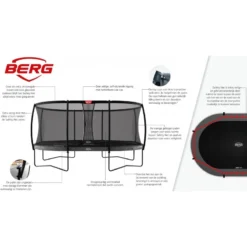 BERG Trampoline Regular Grand Champion 520 Green + Safety Net Deluxe -Aanbiedingen Buiten Plezier Winkel berg grand elite 520x350 cm ovaal safety net deluxe xl grijs twinspring airflow 1 2