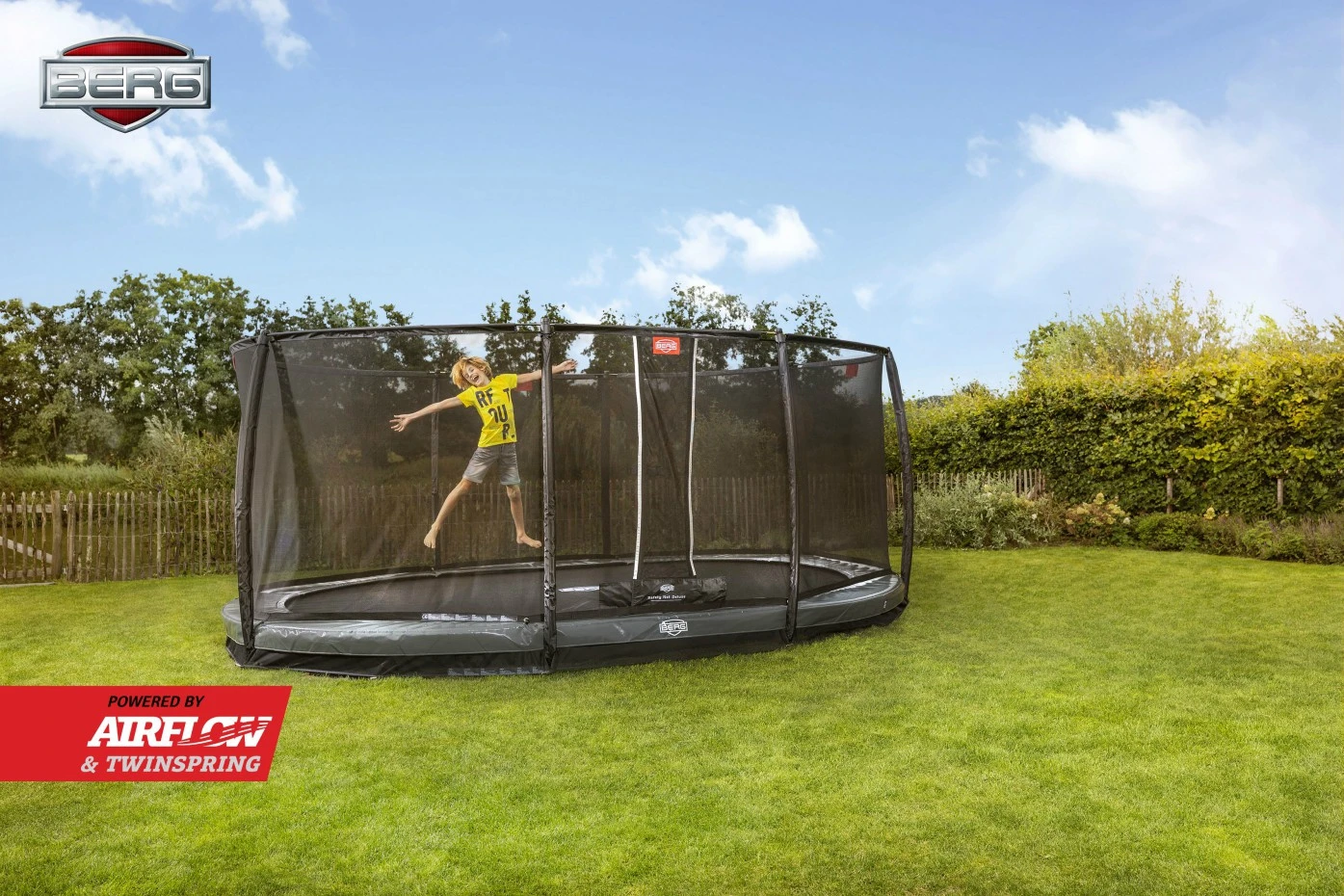 BERG Trampoline Inground Grand Elite 520 Grey + Safety Net Deluxe 9 BERG Trampoline Inground Grand Elite 520 Grey + Safety Net Deluxe - Afbeelding 7