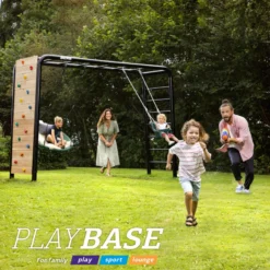 BERG PlayBase Large Met Duikelrek En Ladder (klimnet En Bokszak) -Aanbiedingen Buiten Plezier Winkel berg playbase medium tt speeltoestel met rekstok ladder klimnet medium en bokszak 3 3