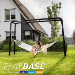 BERG PlayBase Large Met 2 Duikelrekken (hangmat) -Aanbiedingen Buiten Plezier Winkel berg playbase medium tt speeltoestel met rekstok ladder klimnet medium en bokszak 5 6