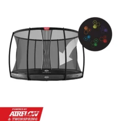 BERG Trampoline Inground Elite 430 Grey Levels + Safety Net DLX XL -Aanbiedingen Buiten Plezier Winkel berg safetynet dlx xl inground levels