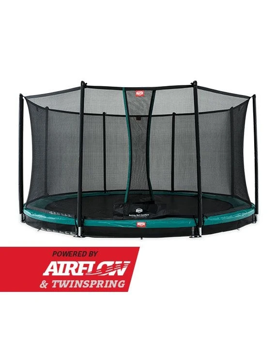 BERG Trampoline Inground Champion 430 Green + Safety Net Comfort 3 BERG Trampoline Inground Champion 430 Green + Safety Net Comfort