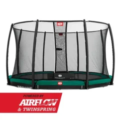 BERG Trampoline Inground Champion 430 Green + Safety Net Deluxe -Aanbiedingen Buiten Plezier Winkel berg trampoline champion inground groen safety net deluxe 1