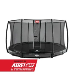 BERG Trampoline Inground Elite 380 Grey + SafetyNet Deluxe -Aanbiedingen Buiten Plezier Winkel berg trampoline elite inground 380 grijs safetynet deluxe trampoline 1