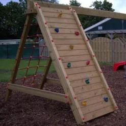 Aanbouw Klimmuur / Klimnet Voor Schommel Hout HD Openbaar Gebruik