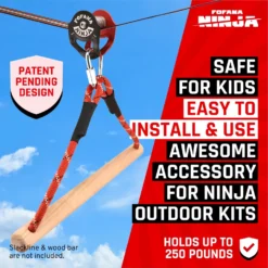 Fofana Ninja Warrior Kabelbaan Obstacle Parcours 45 Dlg -Aanbiedingen Buiten Plezier Winkel fofana ninja slider pulley kit 20m kabelbaan katrol met schommelzit 3