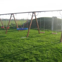 Hardhouten Schommelcombinatie 2 Schommelzitjes + 2 Peuterschommels + Vogelnest Openbaar