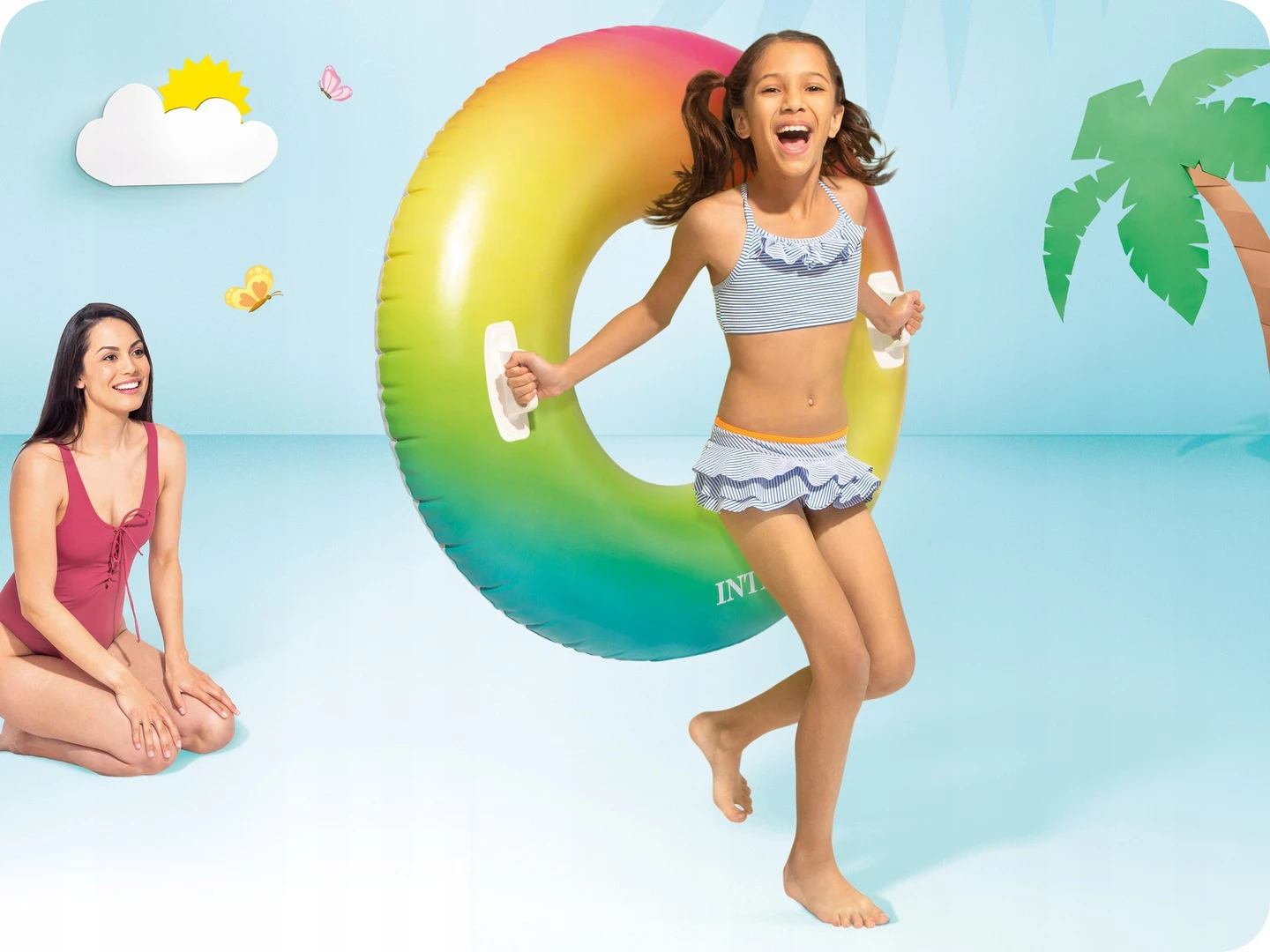 Intex 58202 Rainbow Ombre Tube Zwemband Zwemring 5 Intex 58202 Rainbow Ombre Tube Zwemband Zwemring - Afbeelding 3