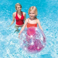 Strandbal Glitter Intex Transparent Glitter Beach Ball -Aanbiedingen Buiten Plezier Winkel intex strandbal glitter 58070 2