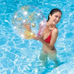 Strandbal Glitter Intex Transparent Glitter Beach Ball -Aanbiedingen Buiten Plezier Winkel intex strandbal glitter 58070 3