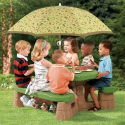 Step2 Kunststof Kinder Picknicktafel Met Parasol -Aanbiedingen Buiten Plezier Winkel kinder picknicktafel step2 1 1