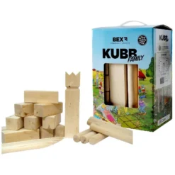 Kubb Family Berkenhout In Colourbox BEX -Aanbiedingen Buiten Plezier Winkel kubb bex berken hout houten werp spel. 1