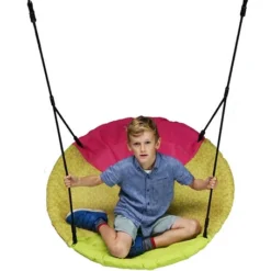 Vogelnestschommel Winkoh Magenta/limegroen -Aanbiedingen Buiten Plezier Winkel nestschommel winkoh magenta limegroen 1