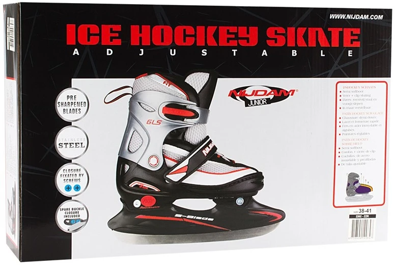 Verstelbare Ijshockeyschaatsen Nijdam Junior 2202 Mt. 34-37 6 Verstelbare Ijshockeyschaatsen Nijdam Junior 2202 Mt. 34-37 - Afbeelding 4