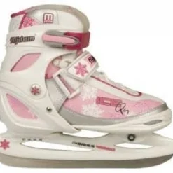 Verstelbare Ijshockeyschaatsen Nijdam 0051 Maat 34-37 Wit-Roze