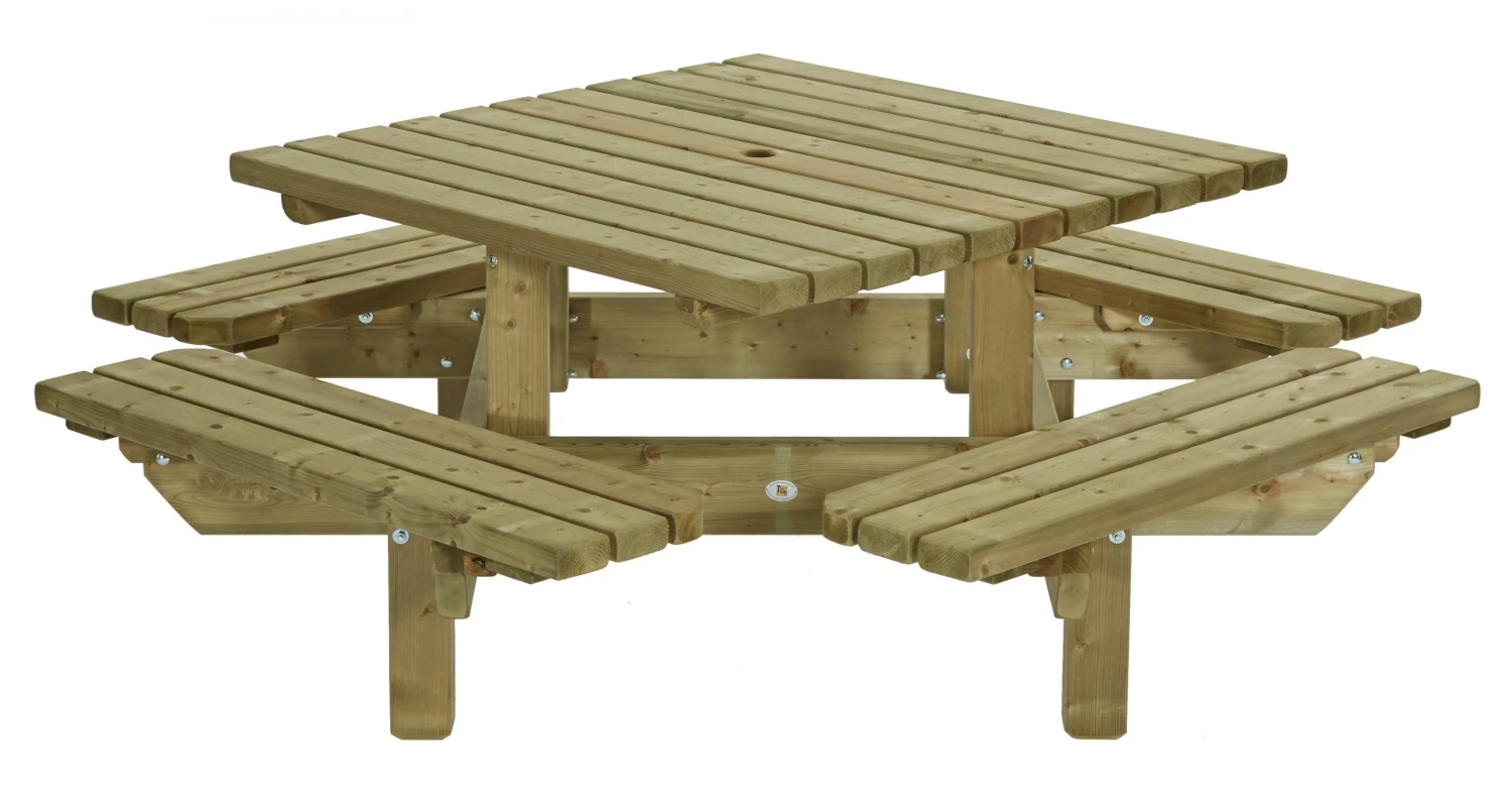 Picknicktafel Vierkant 0412 Talen 195 X 195 Pn Tafel 6 Picknicktafel Vierkant 0412 Talen 195 X 195 Pn Tafel - Afbeelding 4