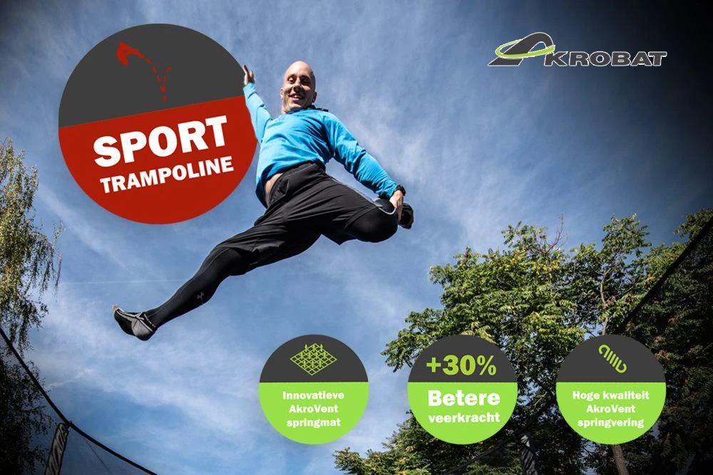 Akrobat Trampoline Inground Primus 430 14ft Zwart Sports 4 Akrobat Trampoline Inground Primus 430 14ft Zwart Sports - Afbeelding 2
