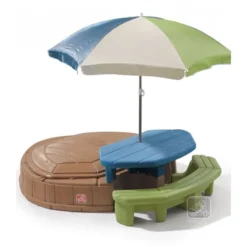 Step 2 Kunststof Zandbak Speeleiland Zandbak Met Pn-set -Aanbiedingen Buiten Plezier Winkel step2 speeleiland zandbak en picknickset