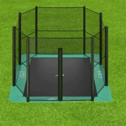 Akrobat Trampoline Flat-to-the-Ground 305×183 Orbit Groen Incl. Veiligheidsnet