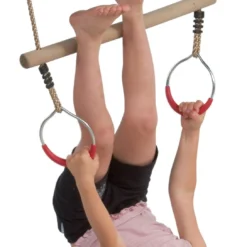 Houten Trapeze Met Metalen Ringen (PP-touwenset) -Aanbiedingen Buiten Plezier Winkel trapeze metalen ringen 3