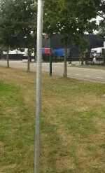 Verstelbare Korfbalpaal Deluxe Met Grasvoet En Korf