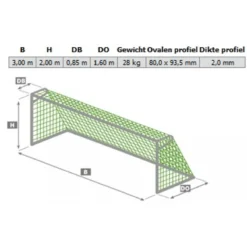 Voetbaldoel Elite 300 Aluminium Voetbaldoel -Aanbiedingen Buiten Plezier Winkel voetbaldoel elite 300 afmetingen 1